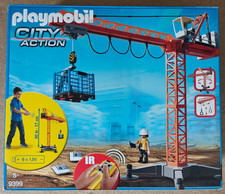 Playmobil 9399 Baukran mit Fernbedienung City Action vollständig mit Mängeln