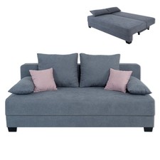 Boxspringsofa - grau - mit