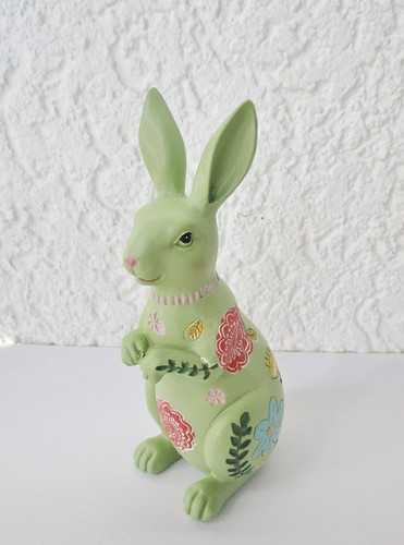 Hase grün mit blumendekor - hase,