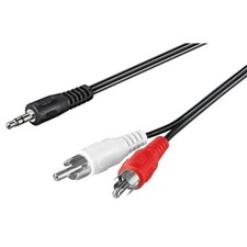 Audio-/Video-Anschlußkabel 1,5m 2x Cinch-Stecker an 3,5mm Klinkenstecker