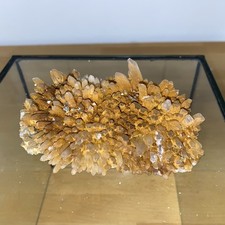 Quarzkristallcluster auf Matrix, Bergkristall+Pyrit+Eisenoxit, Heilstein, 340g