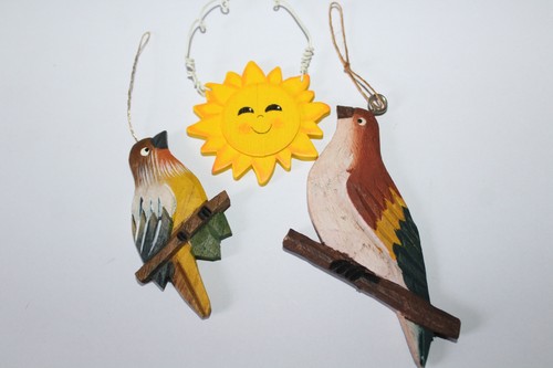 Vögel sonne aus holz - 1,