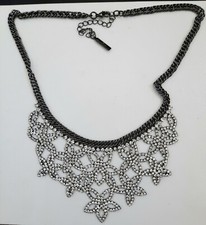 Senso di Donna Kette Collier hochwertig mit Cubic Zirkonia Blumen Sterne süß NEU