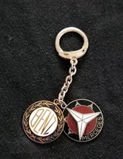SCHLÜSSELANHÄNGER zweiteilig Retro MERCEDES BENZ emailliert DBP Sammler Vintage