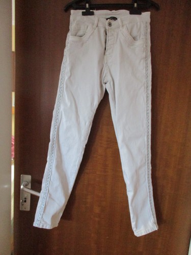 Damenhose jeans weiß xs - damenhose,