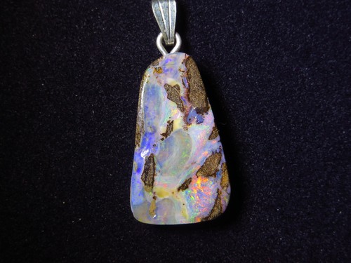 Boulder opal anhänger white - boulder,