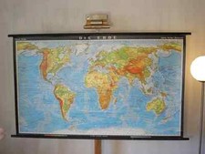 Die Erde Weltkarte Vintage Old School schön und kultig Wandkarte Schule...