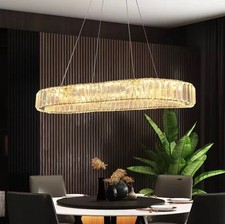 Led kristall kronleuchter oval - led,
