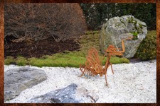 Stahlskulptur Gartendeko Edelrost Mechthild I und II