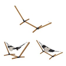 QLS Hängemattengestell aus Holz XXL 350 cm wetterfest bis zu 350 kg Outdoor