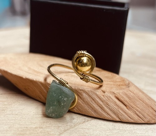 Edelstahlring mit aventurin - mit,