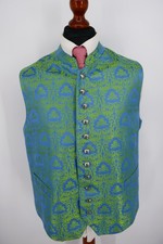 König Ludwig Trachten Weste Gilet Gr.56 Seide Polyethylen Hell Blau Neuwertig