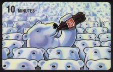 Coca-Cola Klassisch Promo Eisbär Trinkflasche Aus Coke Flasche Verpackt Telefon