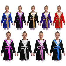 Kinder Jungen Umhang Mit Gürtel Offene Front Cape Sports Robe Athletisch Boxer