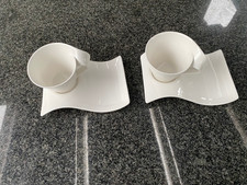2 x Cappuccino-Tasse mit Unterteller Villeroy & Boch New Wave, neu und unbenutzt