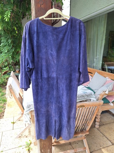 Blau wildlederkleid lang - blau,,