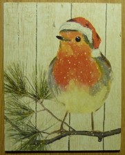 Deko HDF - Tiere Natur Vögel Garten Rotkehlchen Schnee Winter