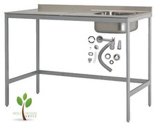 IKEA UDDEN Spüle Spültisch Spülentisch Spülbecken Edelstahl Tisch mit Siphon NEU