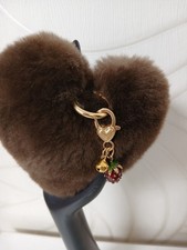 Pelz Deko Geschenkidee Herz Biberfell Geschoren Taschen Schlüsselanhänger