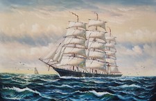Ölgemälde 60x90 Segelschiff