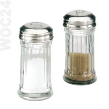 SET Salzstreuer Pfefferstreuer Gewürzstreuer Glas-Edelstahl Salz Pfeffer Streuer