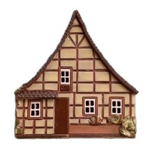 Keramik Ton Haus Landhaus als Wandlampe Wandbild Handarbeit