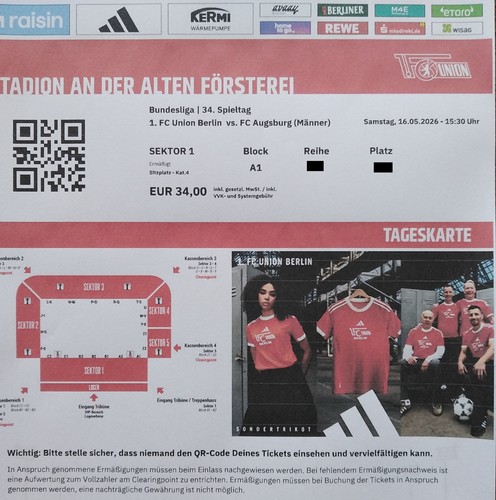 Ticket bundesliga 5 - e-ticket, 16.5.2026
