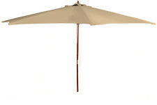 Holz Sonnenschirm 3m natur - Gartenschirm mit Seilzug - Marktschirm Schirm 300cm