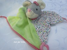 STERNTALER Schmusetuch Kuscheltuch Maus MATHILDA klein grün Blumen Rassel