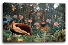 Lein-Wand-Bild Kunstdruck: Henri Rousseau Der Traum 1910