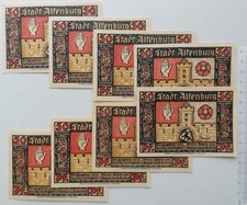 Deutsches Notgeld ALTENBURG 8 x 50 Pfennig "Prinzenraubserie" komplette Serie