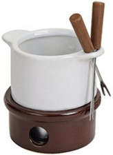 Keramik Schokoladenfondue-Set Schoko-Fondue ca. 11 x 10 cm inkl. 2 Fondue-Gabeln