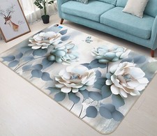 3D Elegant Blau Blumen M6153