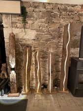 Stehlampe - LED-135 cm Altholz Skulptur Dekosäule Stele Eichenbalken Holzbalken