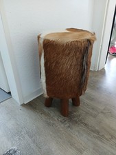 Hocker Ziegenfell  Sitz  neuwertig Deko Landhausstil ca. 45cm NP 129 €