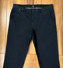 100%ORIGINAL HUGO BOSS KAITO SLIM FIT STRETCH CHINO HOSE GR.50 US34 LOGO SCHWARZ