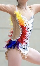 RSG Wettkampfanzug Gymnastikanzug Eiskunstlauf Kürkleid Leotard Gr. 140-150