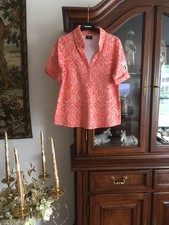 BOGNER DAMEN POLOSHIRT Gr. 40 - NEUWERTIG - Farbe Lachs / beige