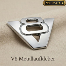 3D V8 KFZ  Metall Aufkleber