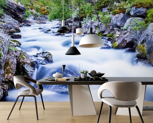 Wasserfall fluss steine - 3d,