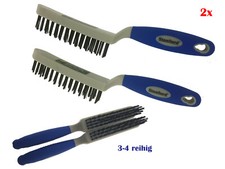 2x Drahtbürste 3-4 reihig