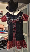 Karnevalskostüm Damen Cowboy, Größe S, mit Hut und Pistole