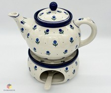 Set Kanne und Teelichthalter Stövchen Bunzlauer Keramik