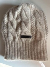 Burberry Blue Label Beanie Mütze Zopfmuster Beige Japan Sanyo Damen