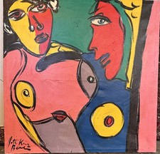 Peter Robert KEIL Unikat handsigniert "Paris Bar-Berlin" Öl/Leinen, 100 x 100 cm