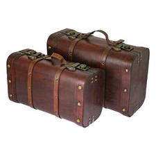 HMF Schatztruhe Schatzkiste Holzkiste Vintage Koffer Aufbewahrungsbox Peru