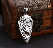I07 Anhänger mittelalterliches Schild Wappen mit Einhorn Silber 925
