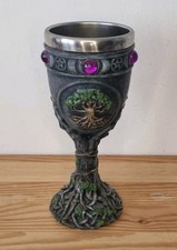 Nemesis Kelch Becher Motiv Baum Gothic Fantasy Mystik Kunstharz Edelstahl