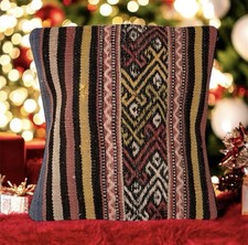 30x30 Kelim Kissen Traditionell Vintage Handgewebt