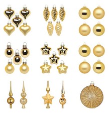 Christbaumschmuck Glas Weihnachtsbaumschmuck Christbaumkugeln Deko uni inkagold